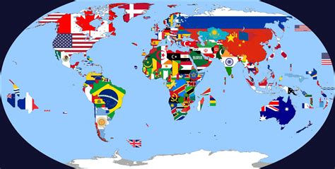 Map Of The World Using Each Countries Flag Vexillology