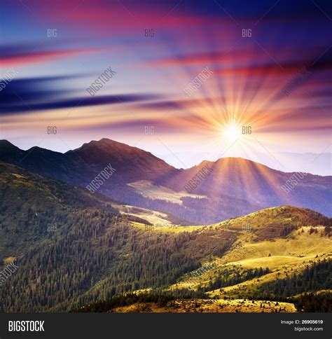 Majestic Sunset Image And Photo Free Trial Bigstock