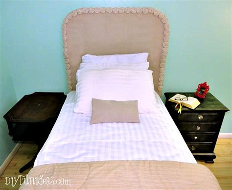 Easy No Sew Diy Drop Cloth Rosette Headboard Slipcover