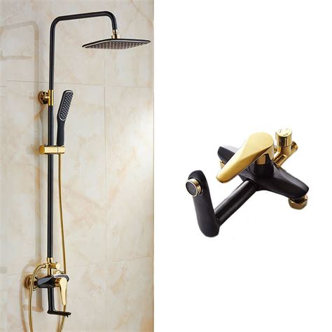 Black And Gold Bathroom Faucet Mixers Sets Shower China Shower Set