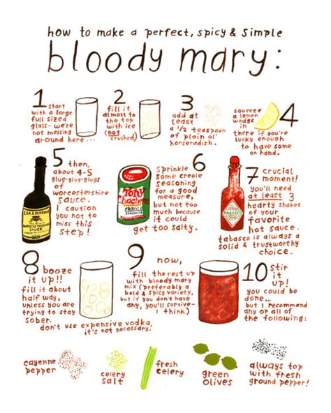 O N T H E L O O K O U T Things I Love A Legit Bloody Mary Illustration