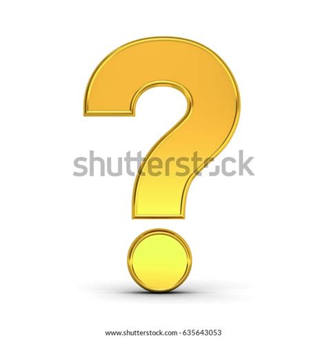 Gold Question Mark Isolated Over White Stock Illustration 635643053