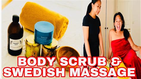 Full Body Scrub Swedish Massage At Home By Rutledal Spa Services In Bergen Asmr Spa Youtube