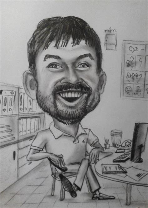 Pencil Caricature Portrait From Your Photo Caricature Ts Etsy
