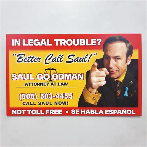 Better Call Saul Business Card Prop Saul Goodman Jimmy Etsy Nederland