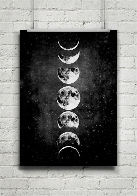 Moon Posterfull Moonmoon Art With Moon Phasesastronomy Artno427 In