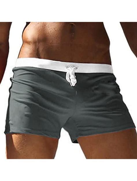 Buy Coofandy Men S Swim Trunks Quick Dry Beach Boxer Briefs Swimwear Board Shorts With Zipper