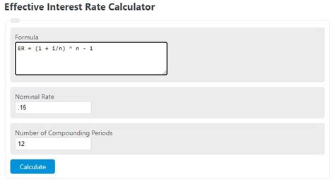 Effective Interest Rate Calculator Calculator Academy
