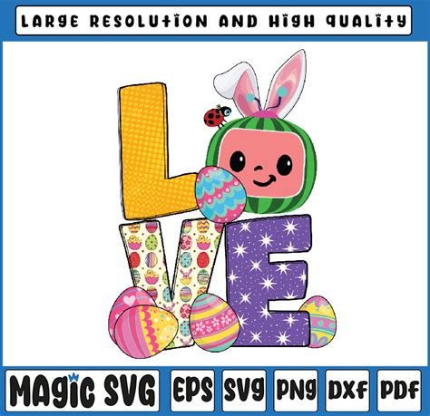 Love Cocomelon Easter Bunny Png Kids Easter Day Png Digital Inspire