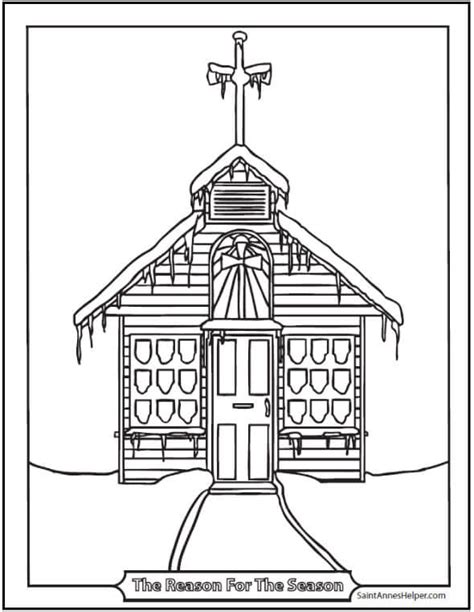 Even if you have a colour printer, i prefer the black and white version which the kids can colour in themselves. 9 Church Coloring Pages: From Simple To Ornate
