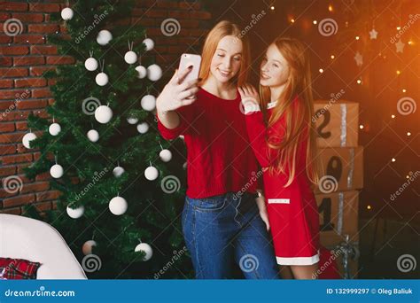 Sisters At Home Stock Image Image Of Hair Green Background 132999297
