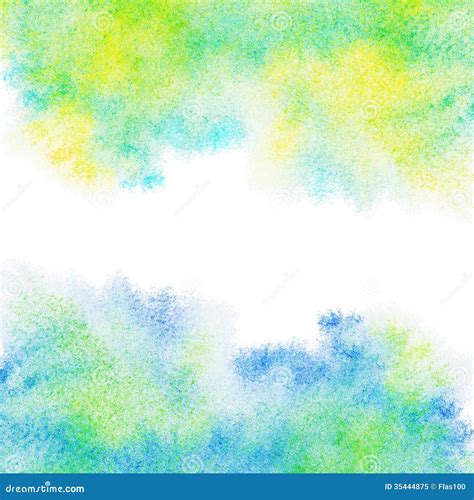 Abstract Painted Blue Green Yellow Watercolor Background Stock Image