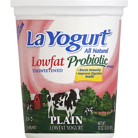 La Yogurt Probiotic Yogurt Lowfat Unsweetened Plain Yogurt
