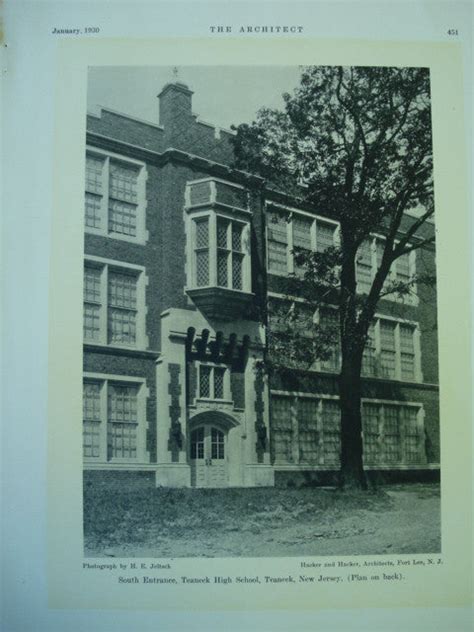 South Entrance Of The Teaneck High School Teaneck Nj 1930 Hacker A