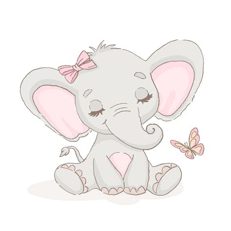 Dulce Bebé Elefante Para El Día De San Valentín 3316950 Vector En Vecteezy