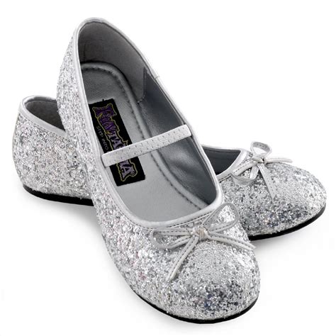Sparkle Ballerina Child Shoes Silver Kid Shoes Flower Girl Shoes
