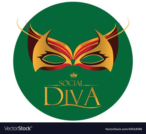 Diva Logo With Masquerade Glasses Royalty Free Vector Image