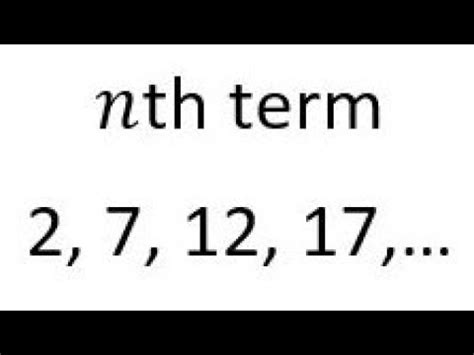 You need the value of the first term and the common difference in o. Find the nth term in a sequence - YouTube