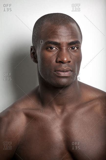 Half Naked African American Man Leaning Against Wall Stock Photo Offset