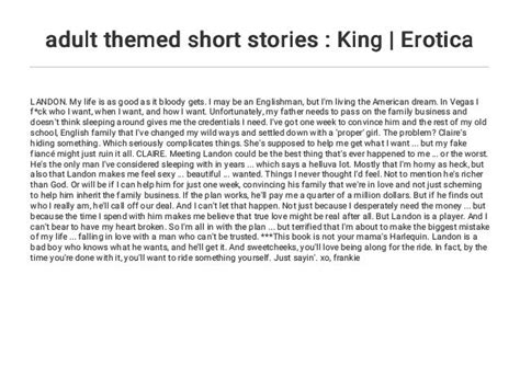 adult themed short stories king erotica