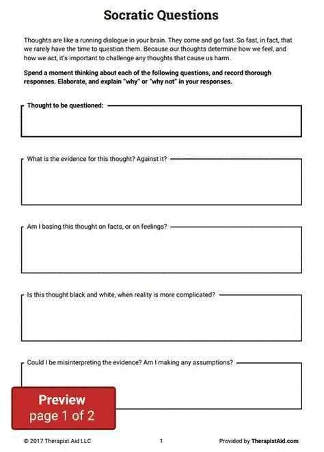 Working memory worksheets designed for cognitive engagement. Cognitive Restructuring: Socratic Questions Preview # ...