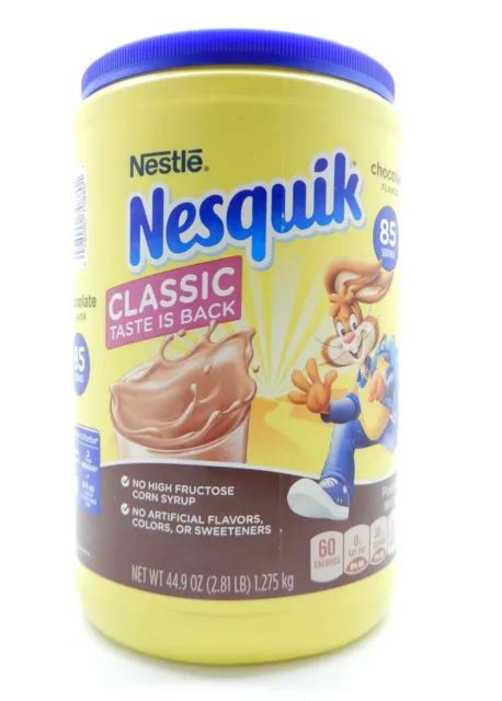 Nestle Nesquik Chocolate Powder Classic Taste 85 Servers Per Container