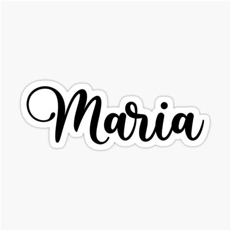 Maria Name Handwritten Calligraphy Sticker For Sale By Yelenastore
