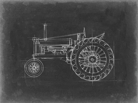 Tractor Blueprint Iv Painting By Ethan Harper Fine Art America