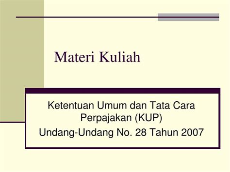 PPT - Materi Kuliah PowerPoint Presentation, free download - ID:5202414