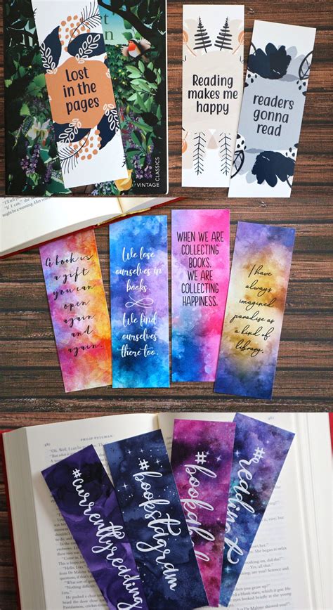 watercolor bookmarks with quotes brengosfilmitali