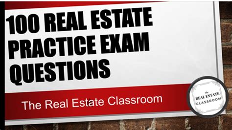 100 Real Estate Practice Exam Questions Real Estate Exam Prep Youtube