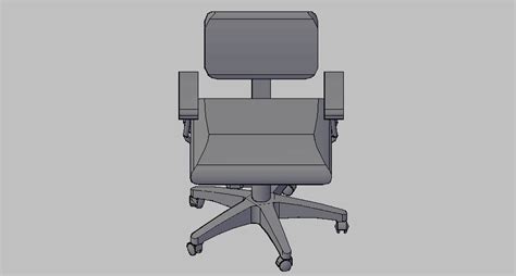 Single Revolving Office Chair 3d Block Cad Drawing Details Dwg File