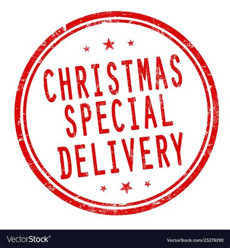 Christmas Special Delivery Sign Or Stamp Vector Image On Vectorstock