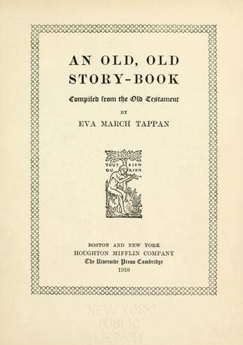 An Old Old Story Book By Eva March Tappan Open Library