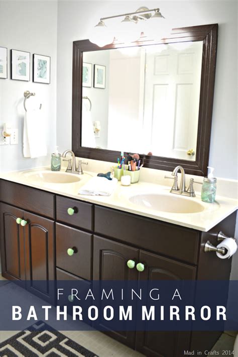 We've researched the best options so that the mirror hangs down off of a black metal rail and you can choose from a range of frame. FRAMED BATHROOM MIRROR Mad in Crafts
