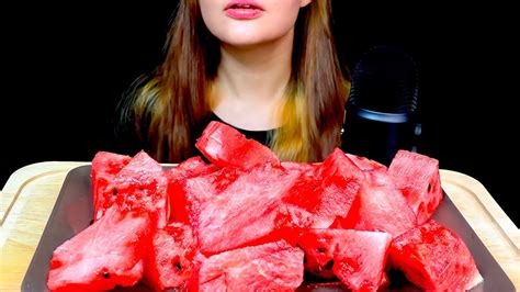 asmr watermelon mukbang eating sounds youtube