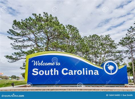 South Carolina Welcome Sign Stock Photo Image Of White Daylight