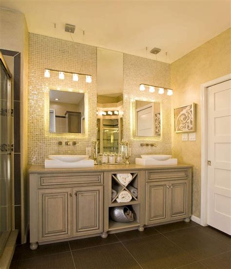 They can hang over a mirror so that applying makeup or shaving can be done with plenty of light. Image result for bathroom ideas two sinks 6 foot | Best ...