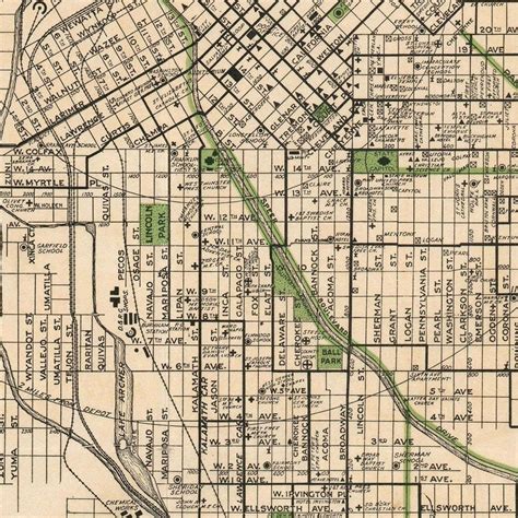Old Map Of Denver Colorado 1911 Antique Map Fine Etsy