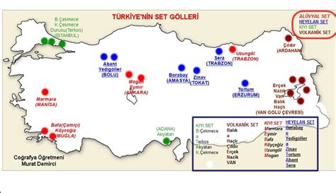 Türkiye nin Set Gölleri Sağ alt köşede ise kodlanış şekli