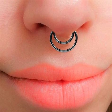 Fake Septum Ring Double Septum Ring Non Pierced Septum Etsy