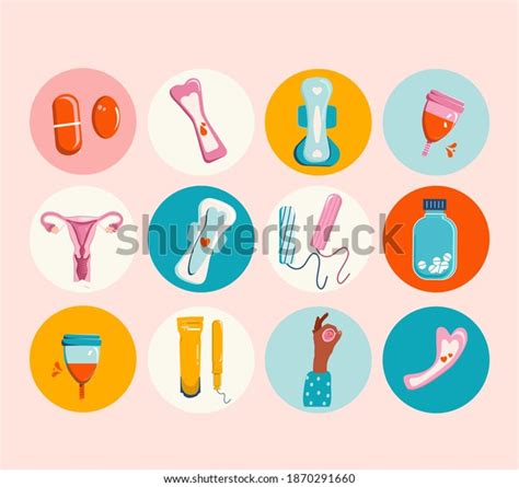 Menstruation Periods Collectionproud Be Womanround Icon Stock Vector Royalty Free