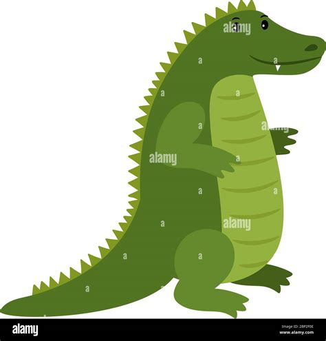 Alligator Vector Happy Cartoon Crocodile Mascot Isolated On White