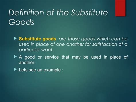 Presentation On Substitute Goods