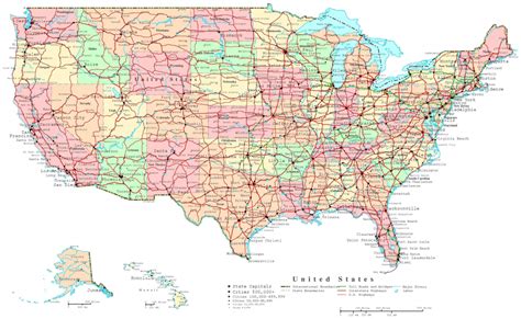 Printable Map Of The United States With Major Cities And Highways 10