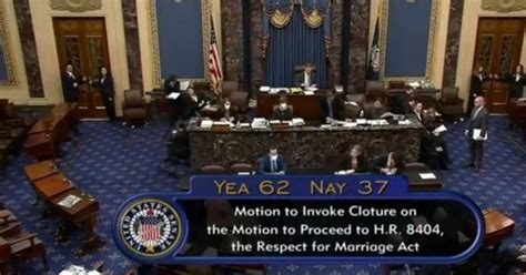 respect for marriage act passes senate with bipartisan support cbs news