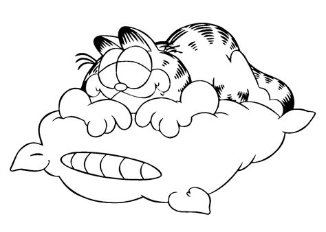 Gambar Sleeping Garfield Coloring Pages Kids Printable Free Baby Di