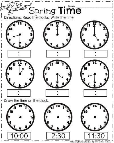 First Grade Clock Worksheets Worksheets For Kindergarten