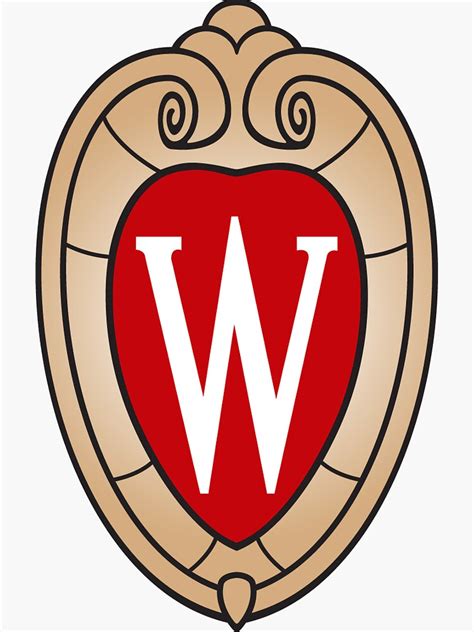 university of wisconsin madison crest sticker for sale by kaibraaten