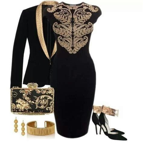 Pin By Maxine James On Outfits I Like Black And Gold Outfit Fashion